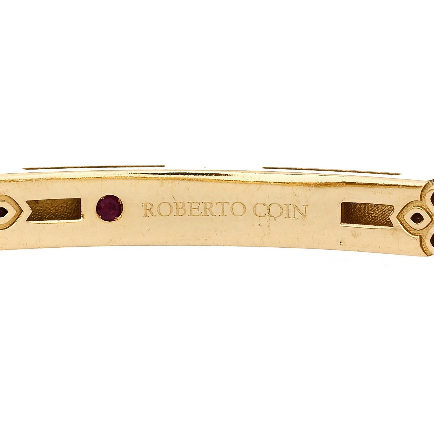 Roberto Coin 18K Yellow Gold Narrow Love in Verona Bangle Bracelet 3 of 4