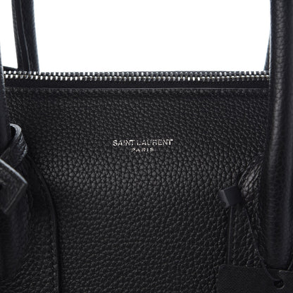 Saint Laurent Grained Calfskin Small Supple Sac De Jour Duffle Black 7 of 9