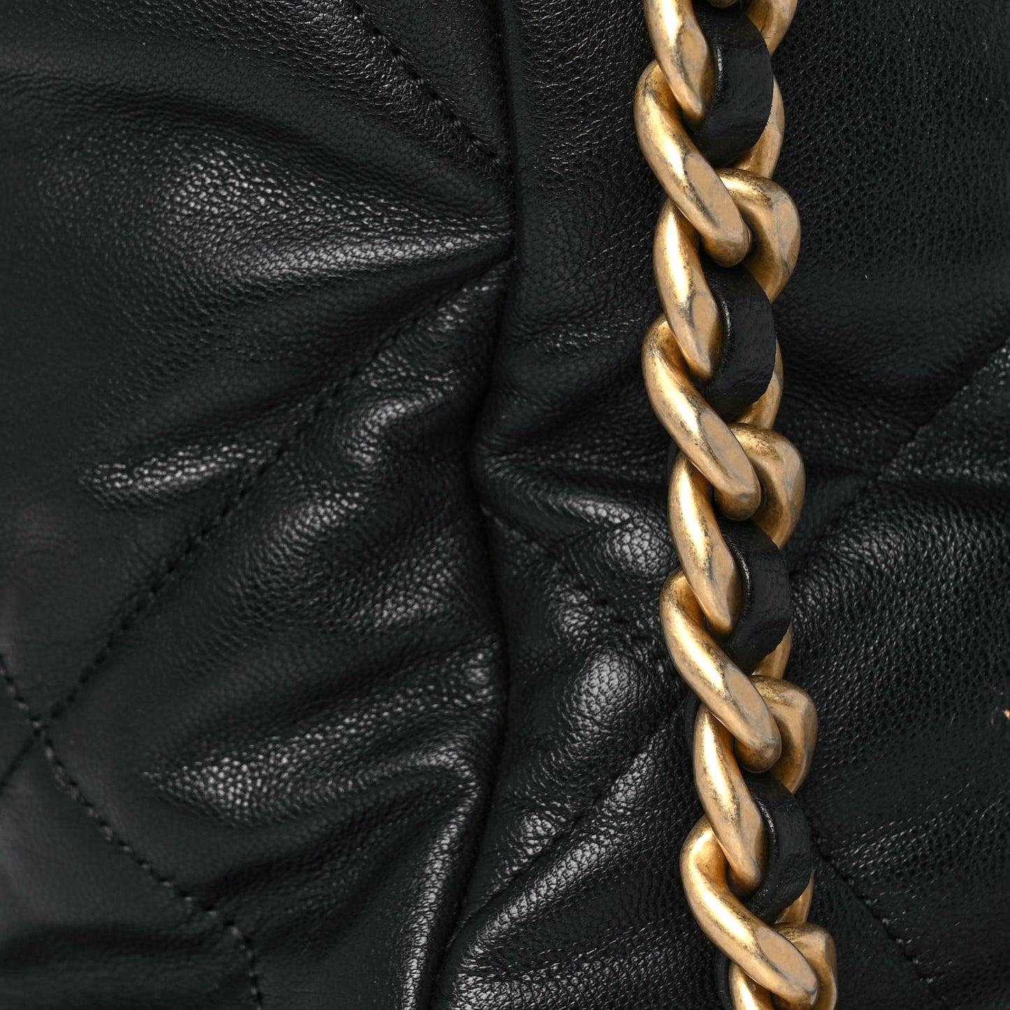 Goatskin Quilted Maxi Chanel 19 Flap Black