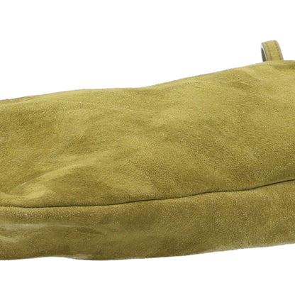 The Row Suede Calfskin XL Bourse Clutch Golden Olive 8 of 9