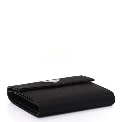 Prada Tessuto Nylon Saffiano Tri-Fold Compact Wallet Black 4 of 8