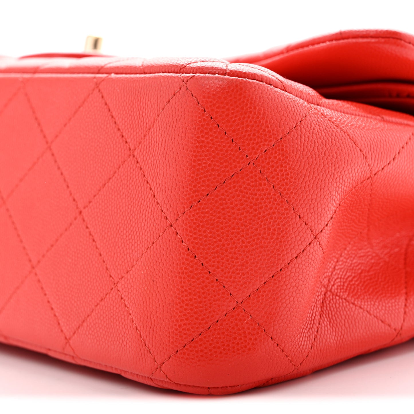 Caviar Quilted Jumbo Double Flap Red
