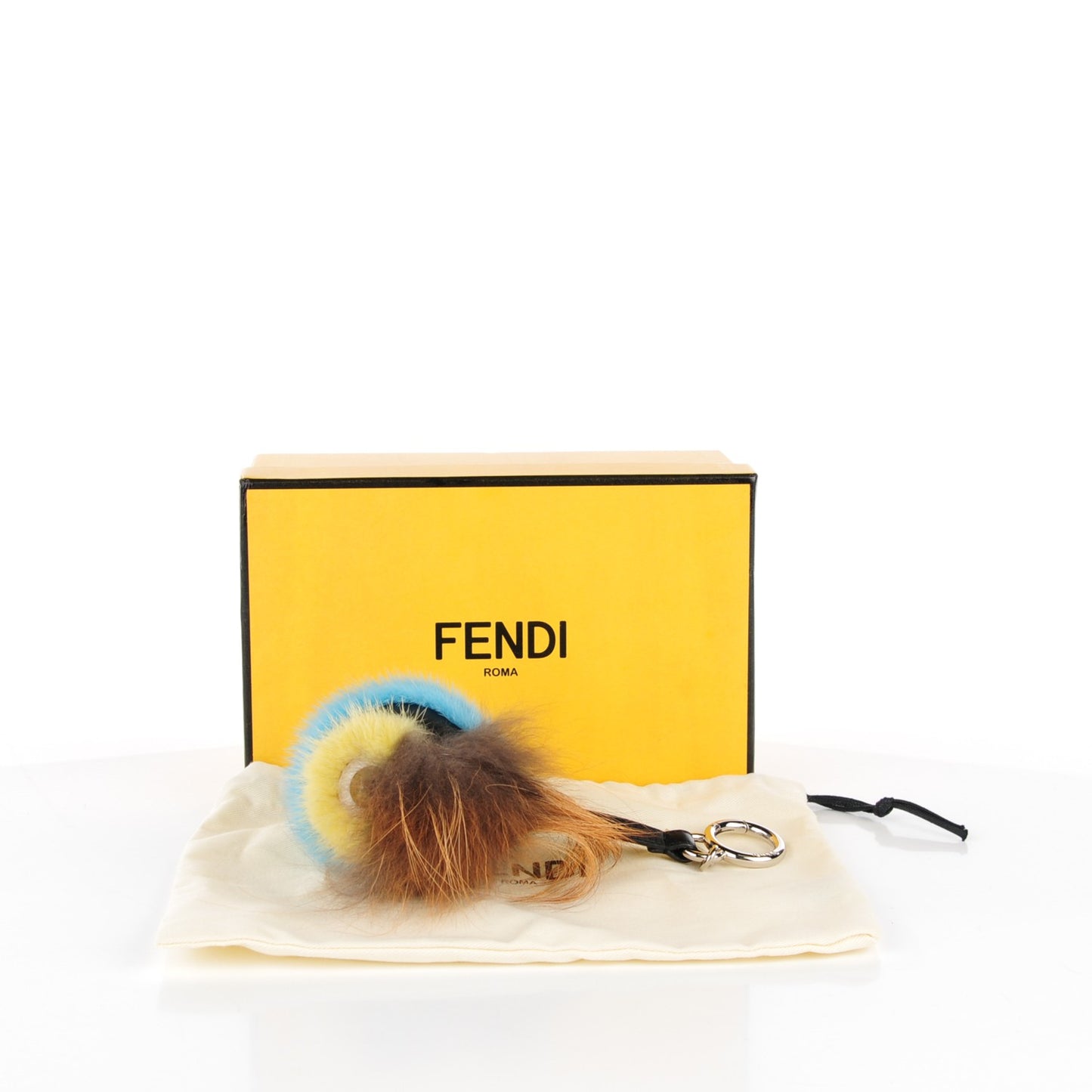 Mink Fox Fur QuTweet Softweet Bag Bug Charm Azzurro