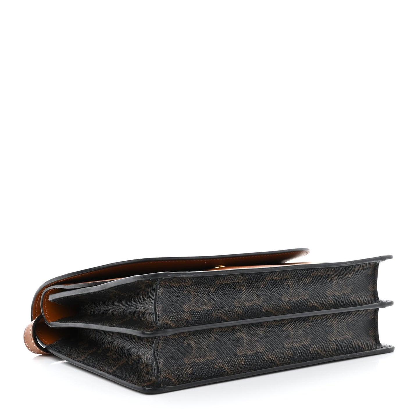 Triomphe Canvas Lambskin Wallet On Strap Tan