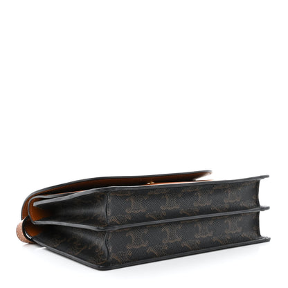 Celine Triomphe Canvas Lambskin Wallet On Strap Tan 4 of 11