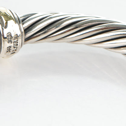 David Yurman Sterling Silver 14K Yellow Gold 7mm Cable Classics Bracelet 4 of 5