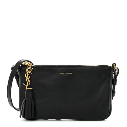 Saint Laurent Calfskin Monogram Phone Pouch Crossbody Bag Black 1 of 10