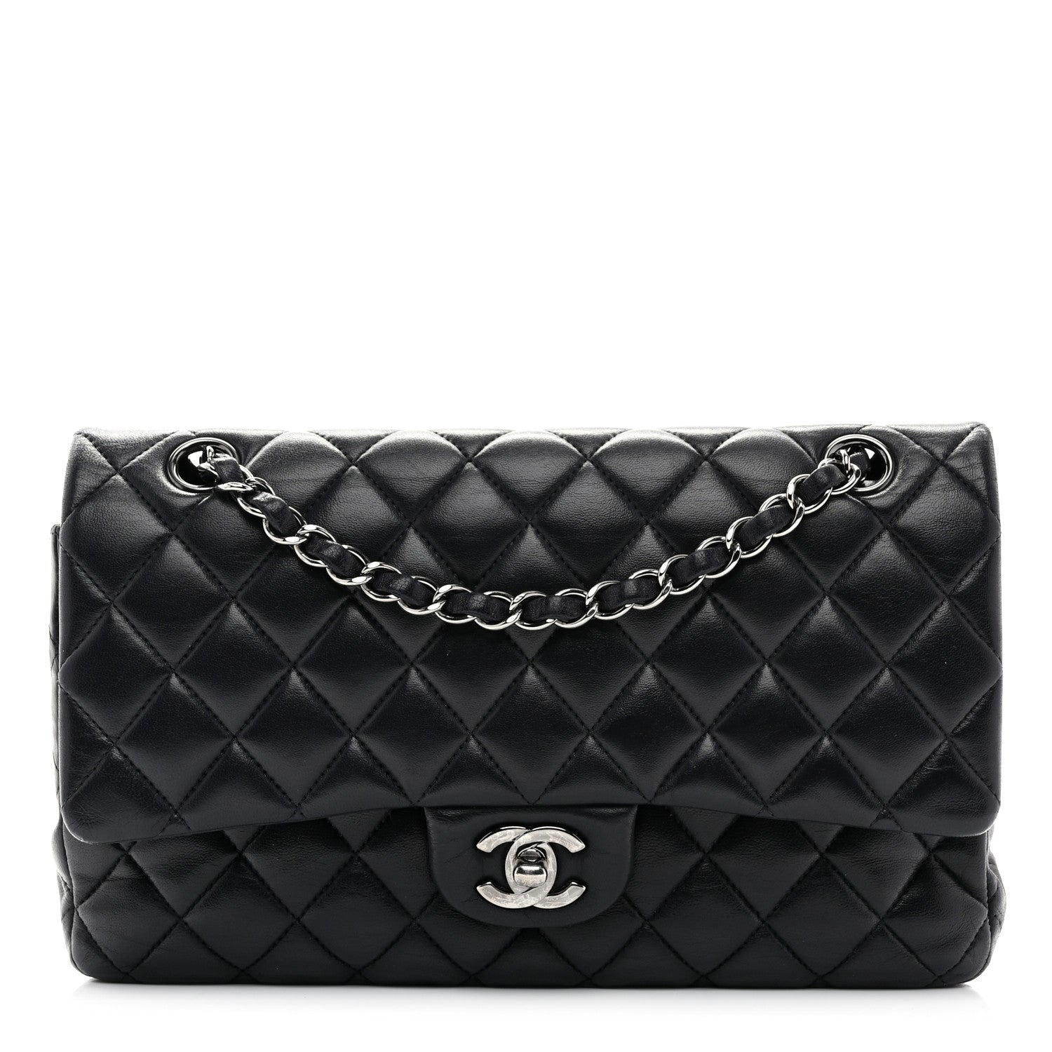 Chanel Lambskin Quilted Medium Double Flap Navy 1 of 10