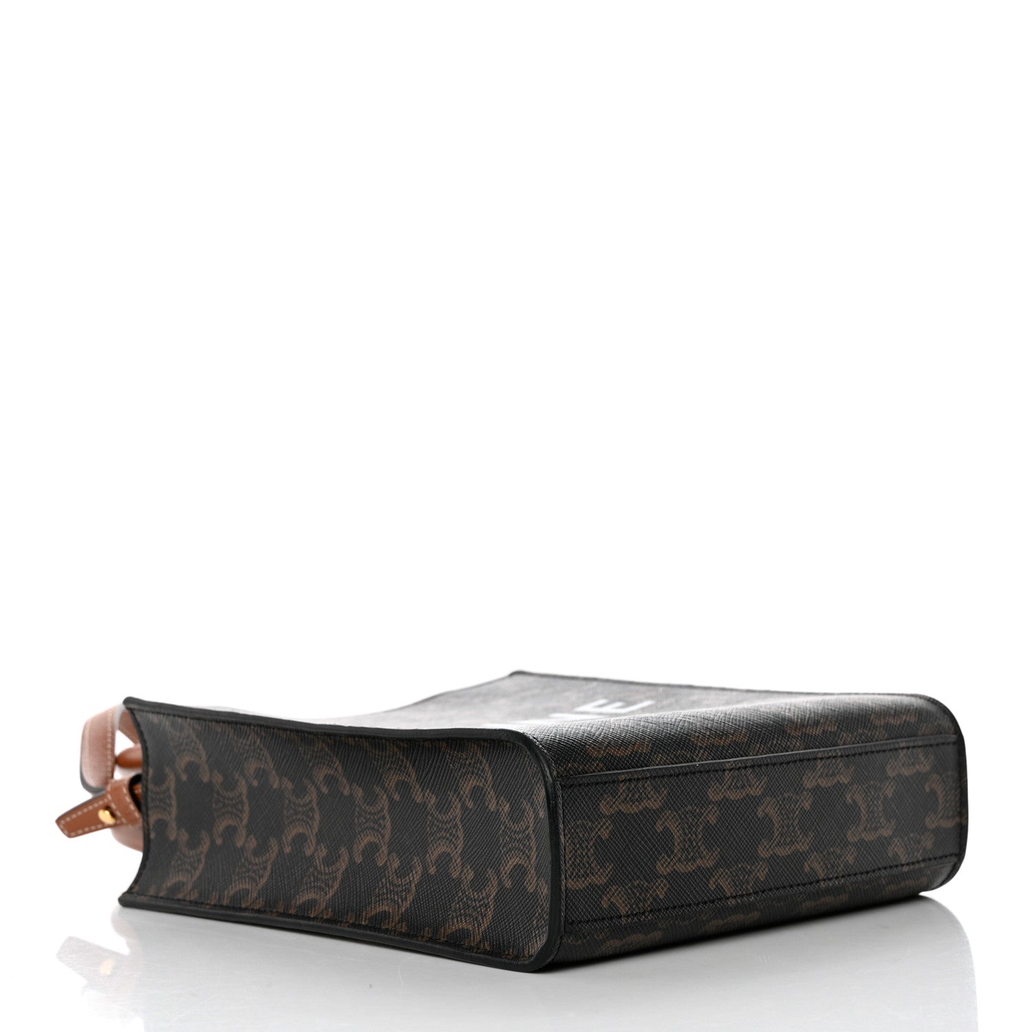 Celine Triomphe Canvas Calfskin Mini Vertical Cabas Tan 4 of 9