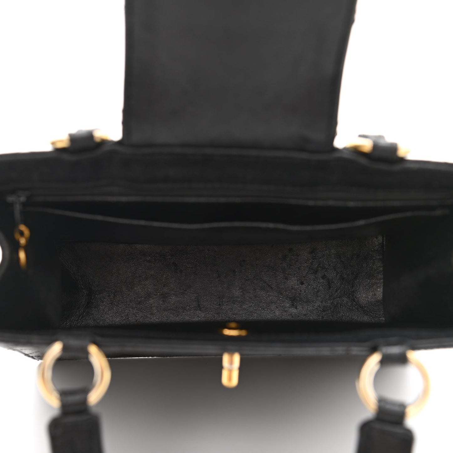 Caviar Quilted Top Handle Bag Black