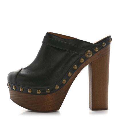 Chanel Calfskin Studded Clog 38 Black 1 of 10