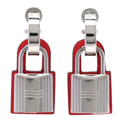 Hermes Palladium Swift O'Kelly Earrings Rouge de Coeur 1 of 5