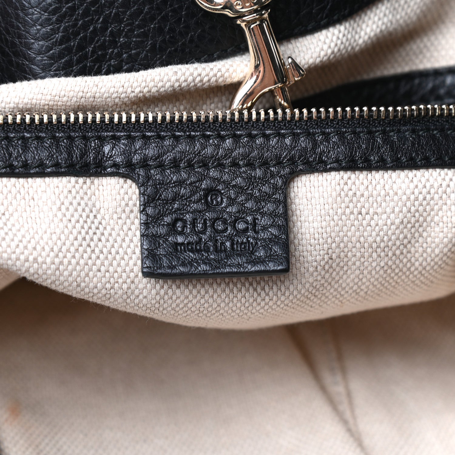 Gucci Pebbled Calfskin Medium Soho Chain Shoulder Bag Black 6 of 9