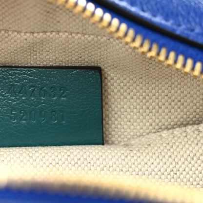 Gucci Azalea Calfskin Enamel Matelasse Diagonal Small Torchon GG Marmont Chain Shoulder Bag Imperial Blue Pavone 7 of 11