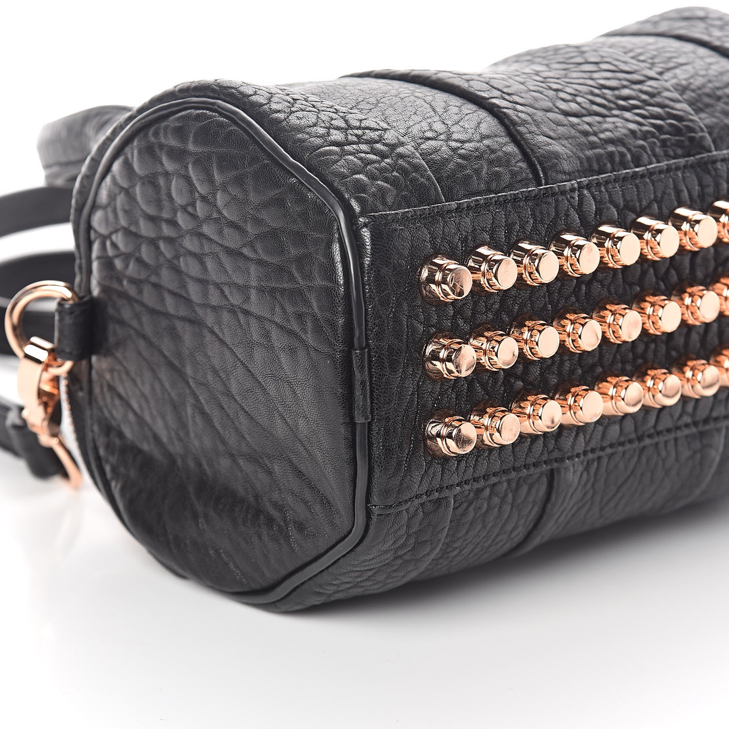 Alexander Wang Pebbled Lambskin Mini Rockie Black Rose Gold Hardware 7 of 8