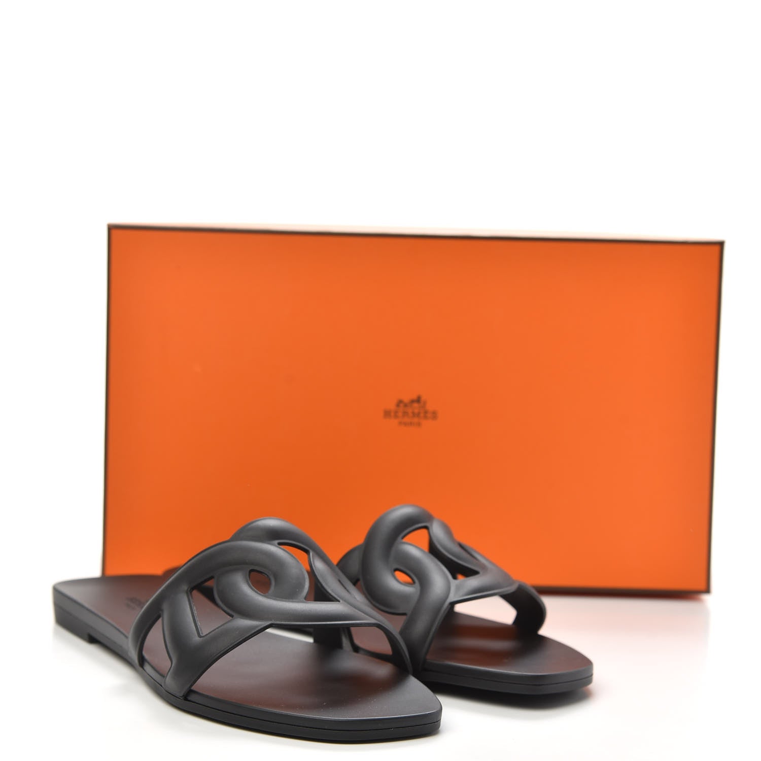 Hermes Rubber Aloha Sandals 36 Black 8 of 8