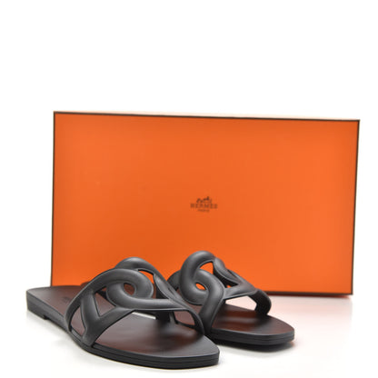 Hermes Rubber Aloha Sandals 36 Black 8 of 8