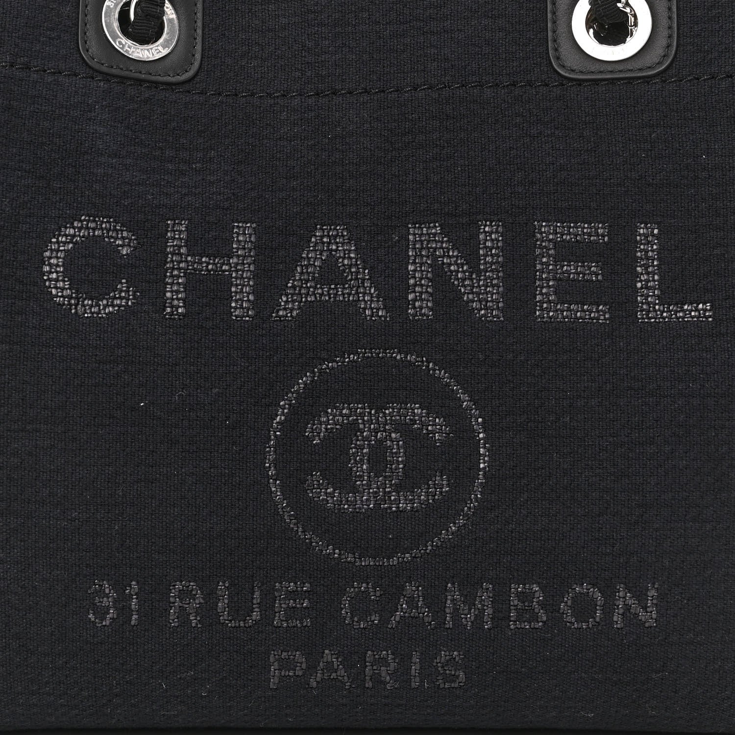 Chanel Canvas Small Deauville Tote Black 8 of 10
