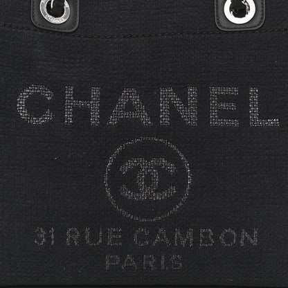 Chanel Canvas Small Deauville Tote Black 8 of 10