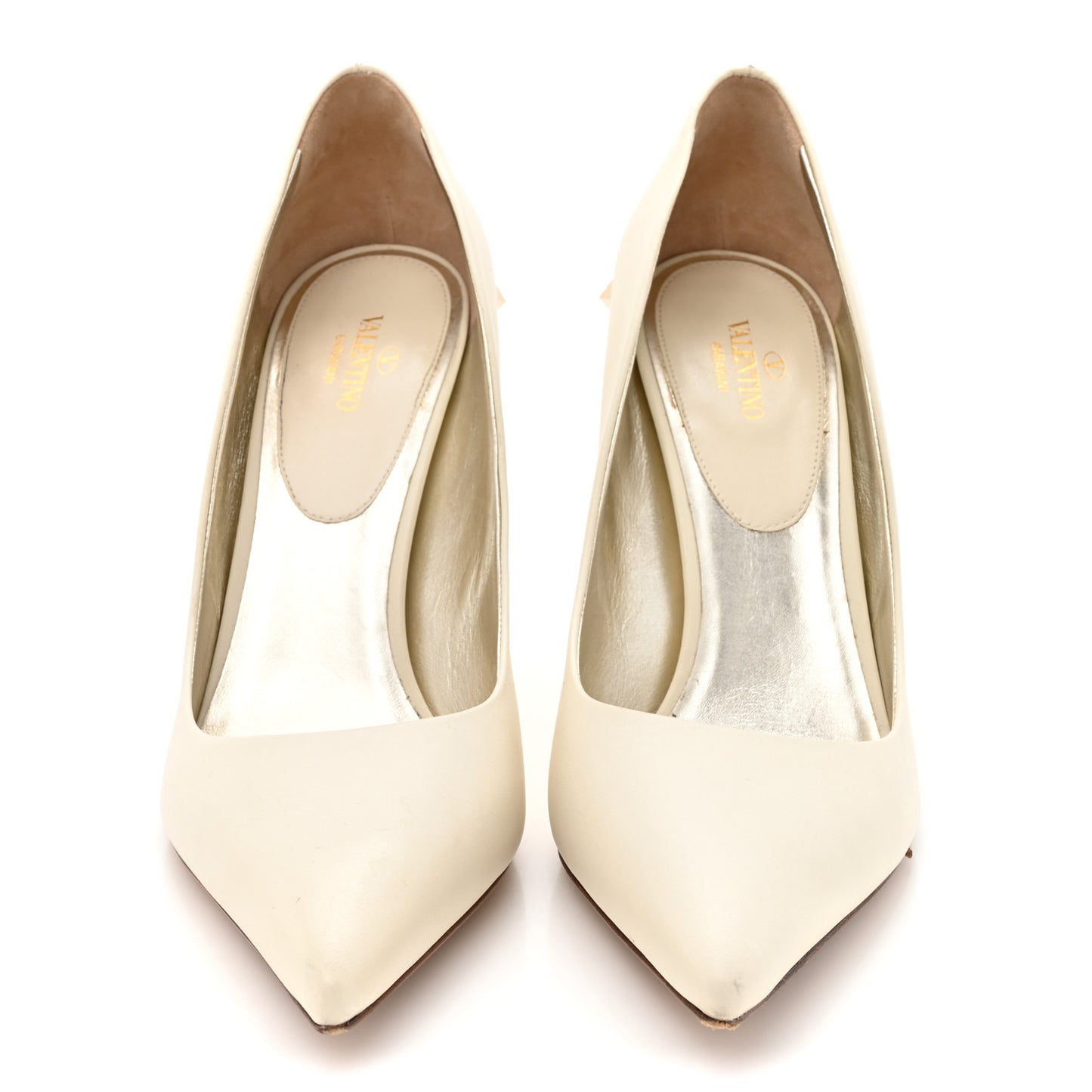 Nappa Rockstud Jaw Stud 100mm Pumps 40 Ivory