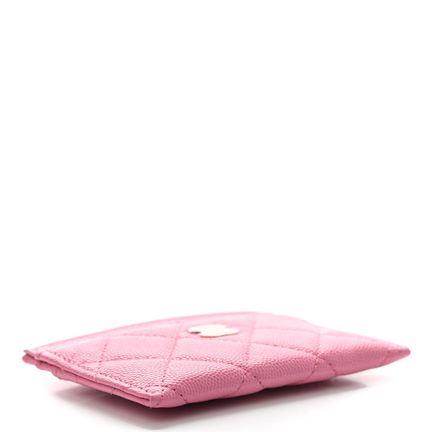 Caviar Quilted Card Holder Pink
