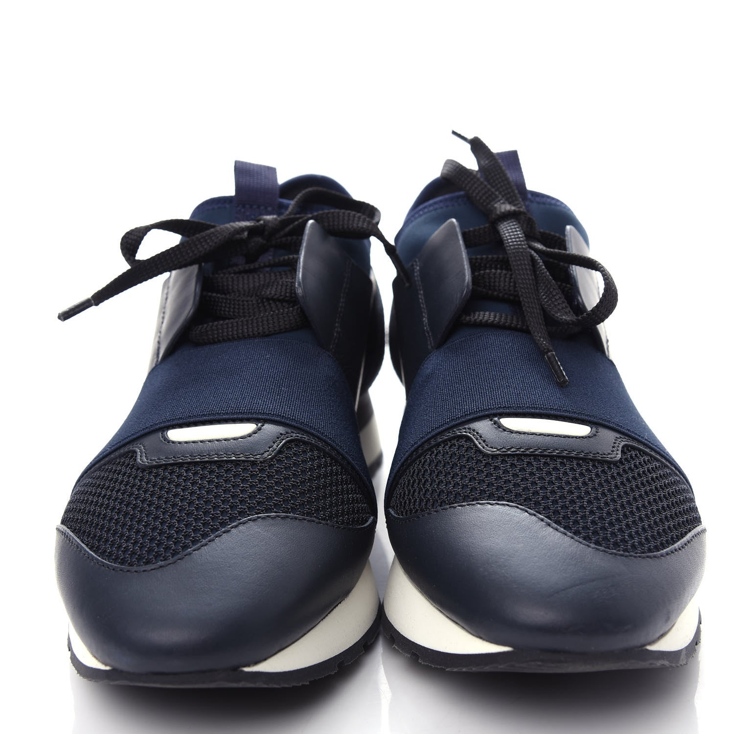 Balenciaga Mesh Calfskin Neoprene Suede Womens Race Runner Sneakers 40 Bleu Nuit 5 of 11