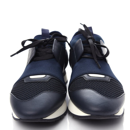 Balenciaga Mesh Calfskin Neoprene Suede Womens Race Runner Sneakers 40 Bleu Nuit 5 of 11