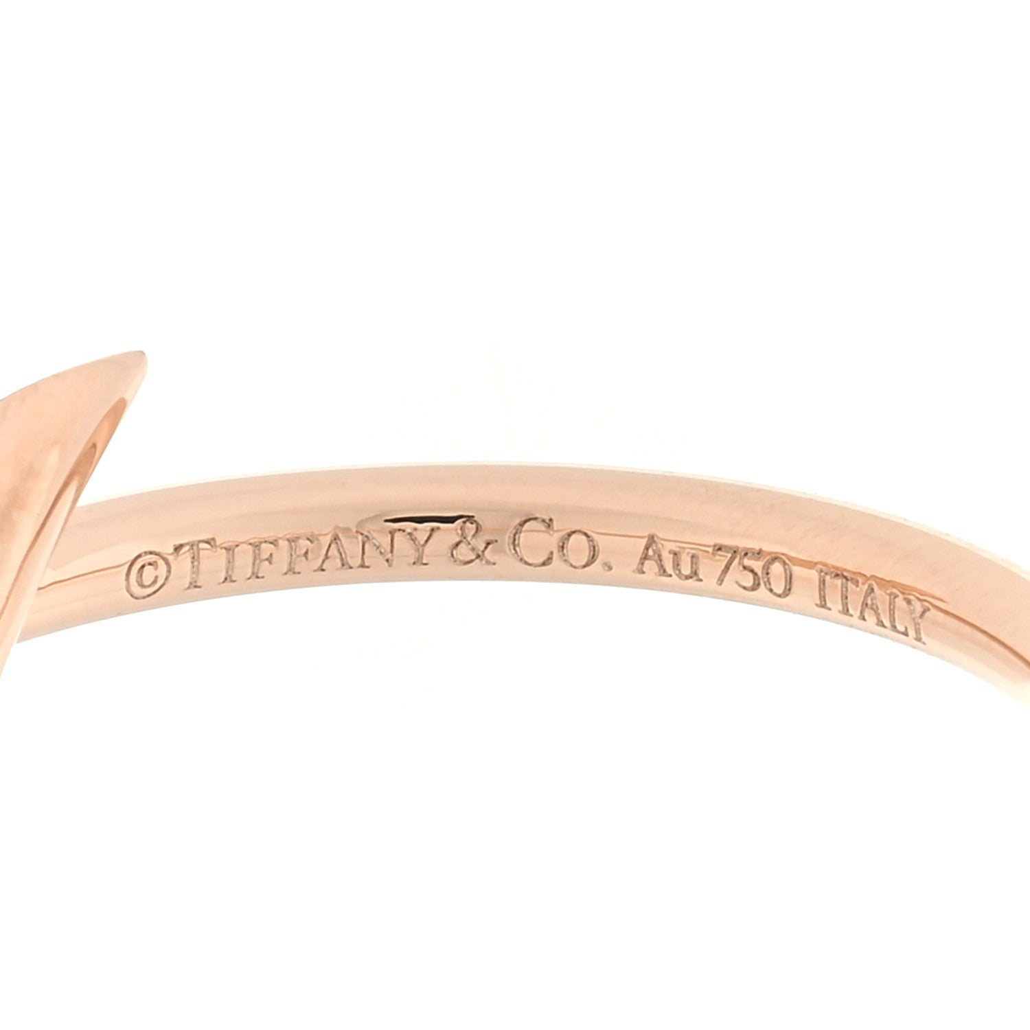 Tiffany 18K Rose Gold Diamond Small Knot Ring 49 4.75 4 of 5