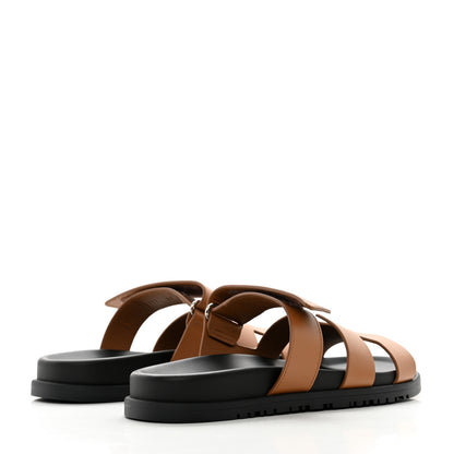 Hermes Calfskin Womens Chypre Sandals 38 Gold 4 of 9