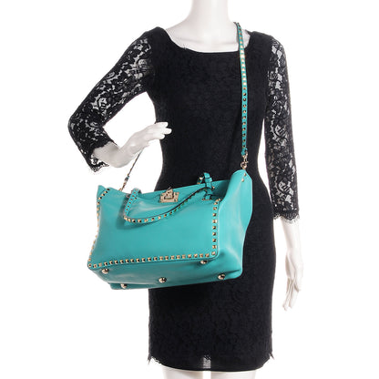 Valentino Garavani Vitello Medium Rockstud Tote Colibri 2 of 10