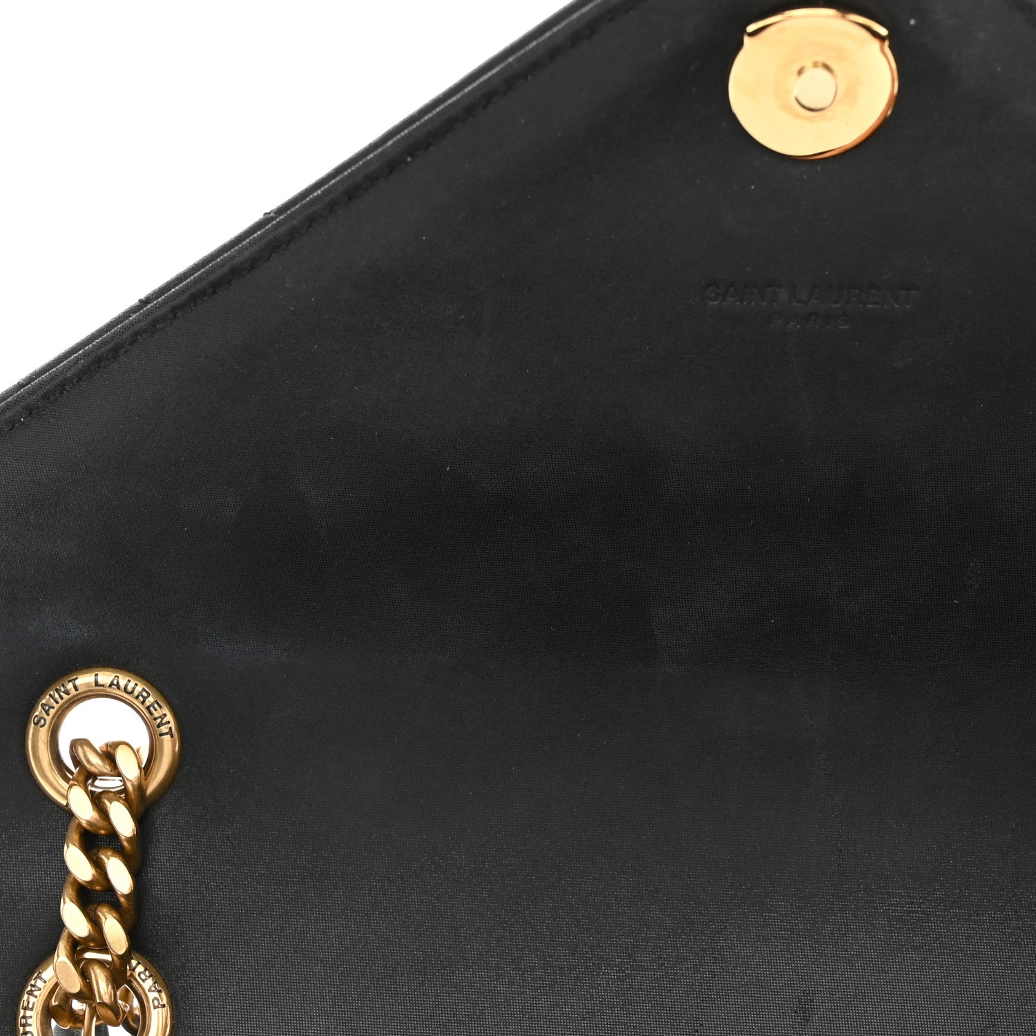 Saint Laurent Iridescent Calfskin Tri-Quilt Monogram Medium College Bag Black 9 of 11