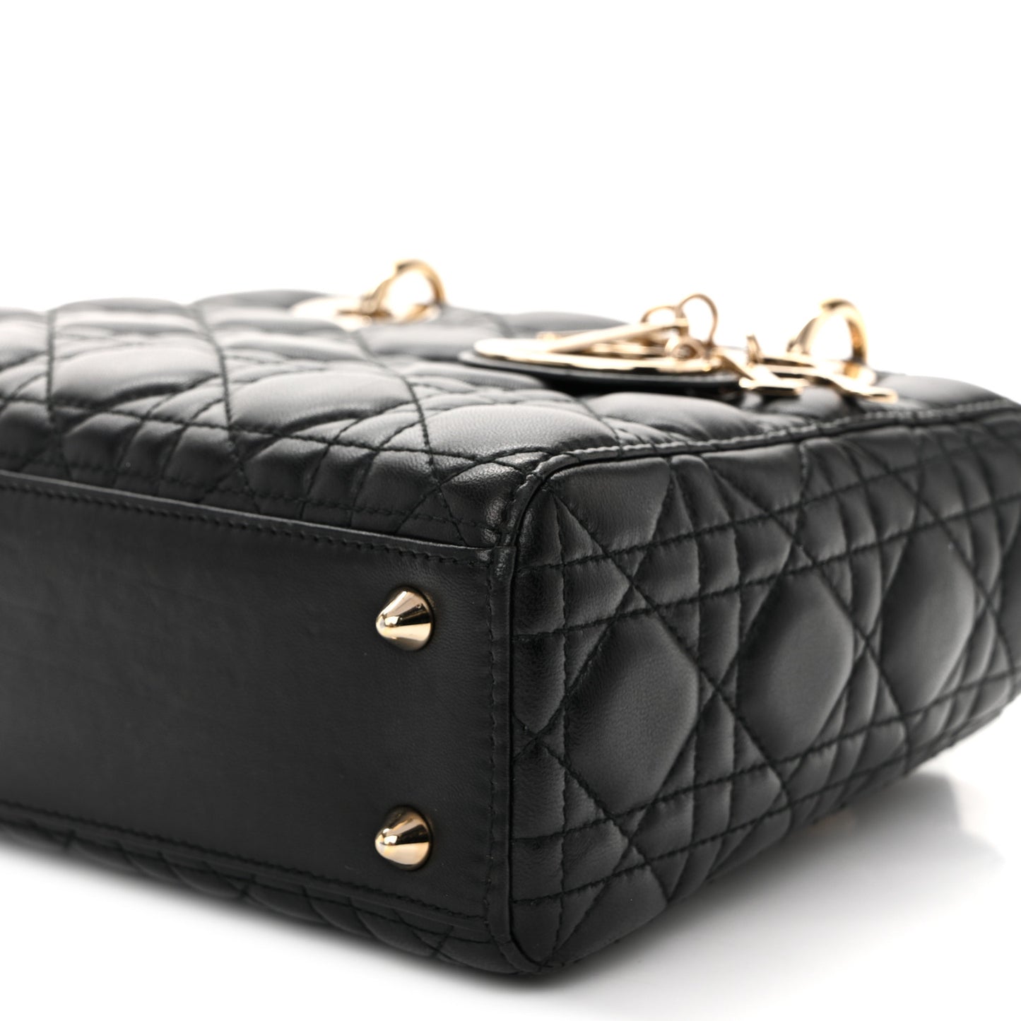 Lambskin Cannage Small Lucky Badges My Lady Dior Black
