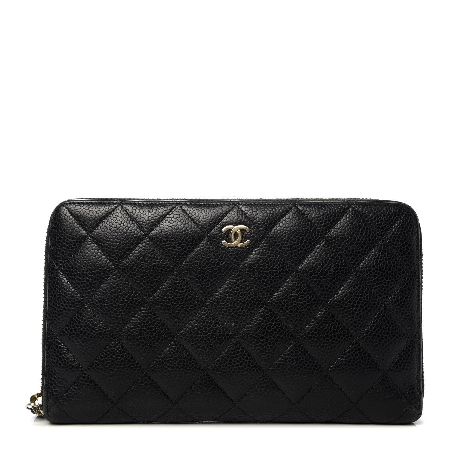 Chanel Caviar Quilted Large Zip Around Organizer Wallet Black 1 of 11