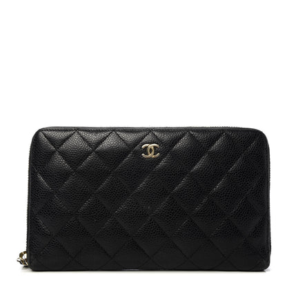 Chanel Caviar Quilted Large Zip Around Organizer Wallet Black 1 of 11