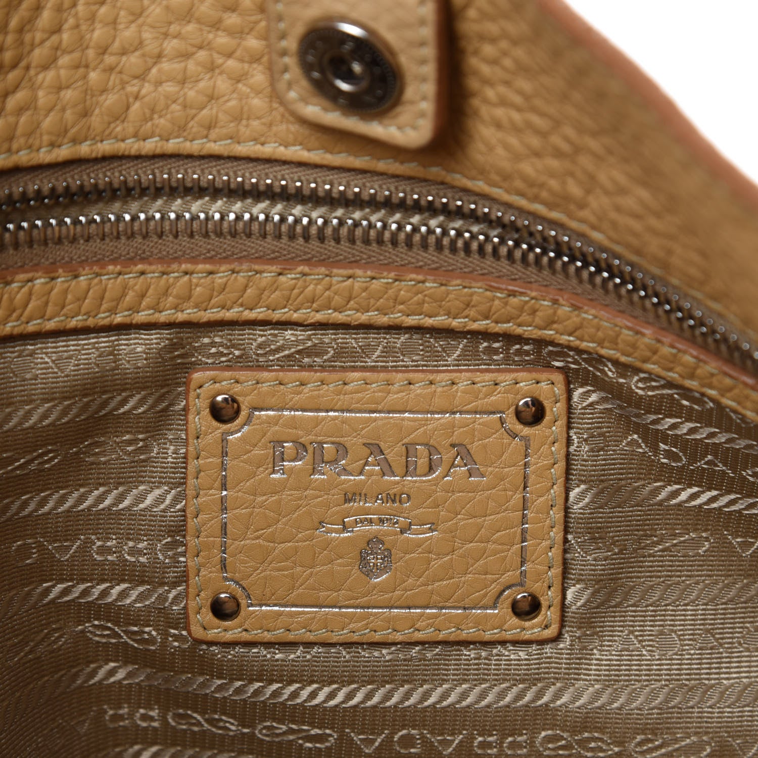 Prada Vitello Daino Pushlock Tote Sughero 12 of 14