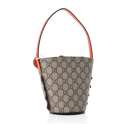 Gucci GG Supreme Monogram Childrens Hedgehog Bucket Bag Orange 3 of 9