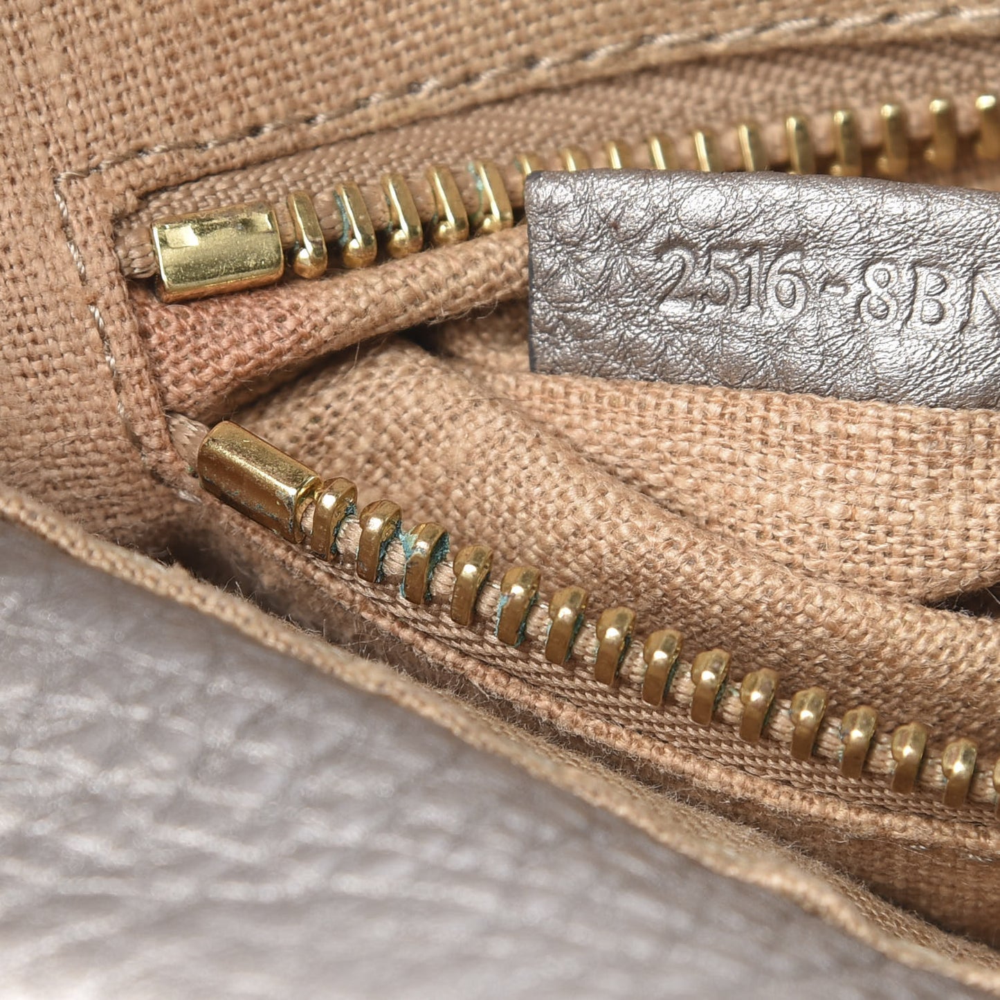 Metallic Calfskin Romano Selleria Medium Peekaboo Iconic Satchel Silver