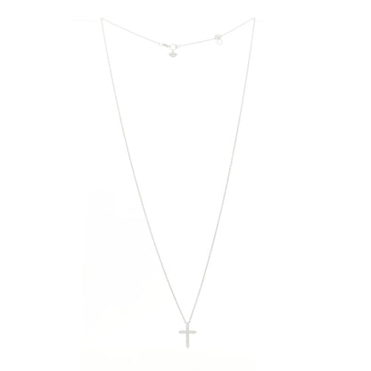 Graff 18K White Gold Diamond Petite Cross Pendant Necklace 3 of 5
