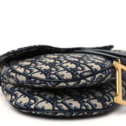 Christian Dior Oblique Saddle Bag With Strap Blue 9 of 10