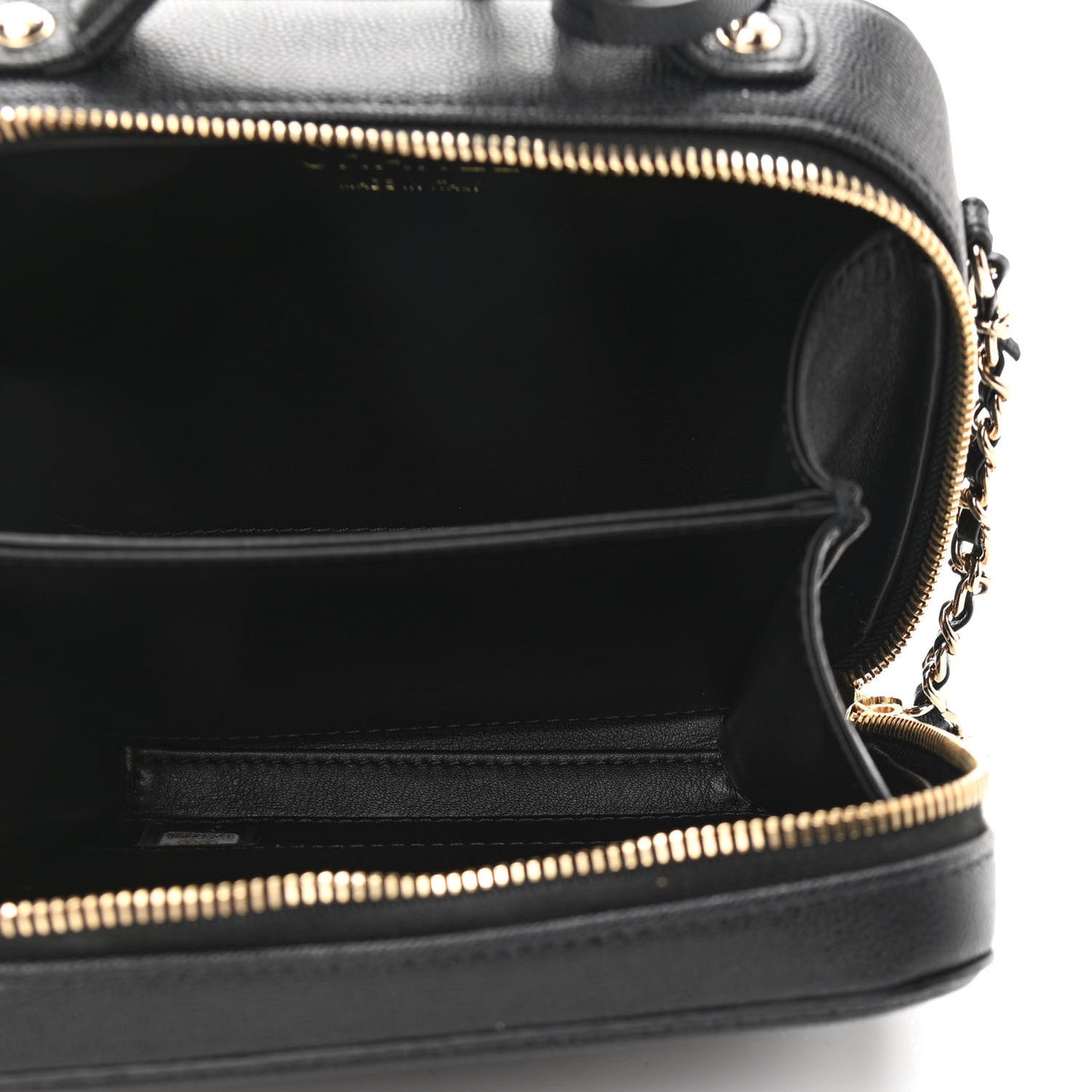 Caviar Quilted Small CC Filigree Vanity Case Black
