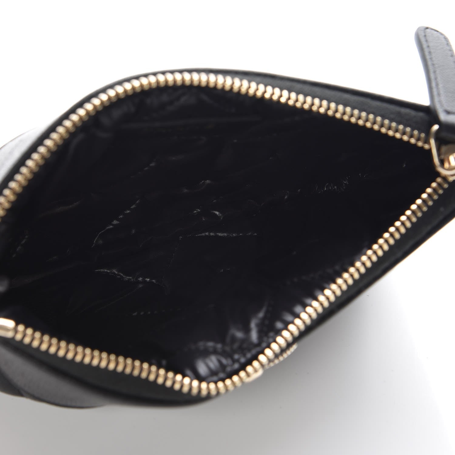 Chanel Sheepskin Chevron Quilted Small Cosmetic Case Black 5 of 8