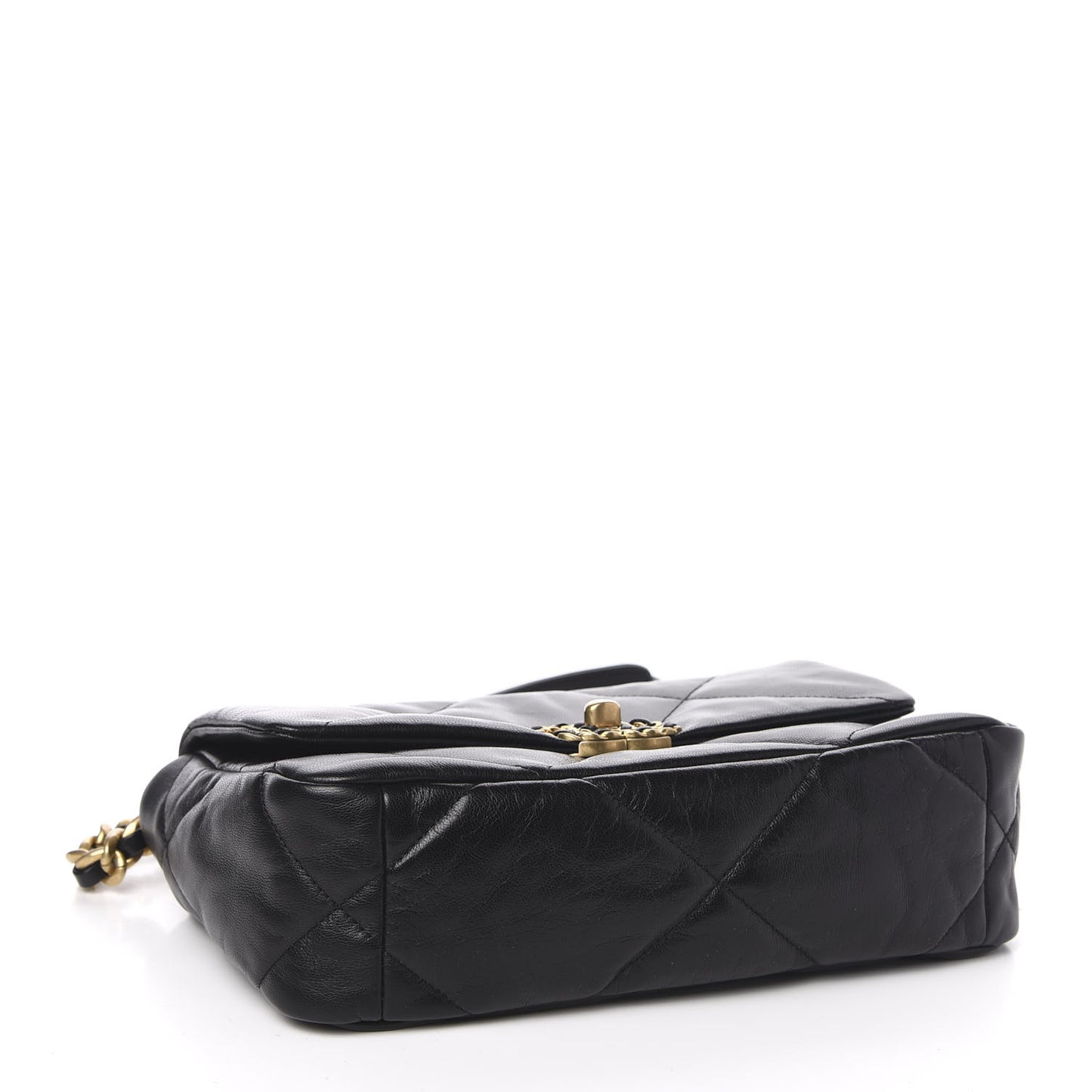 Goatskin Quilted Medium 19 Flap Black