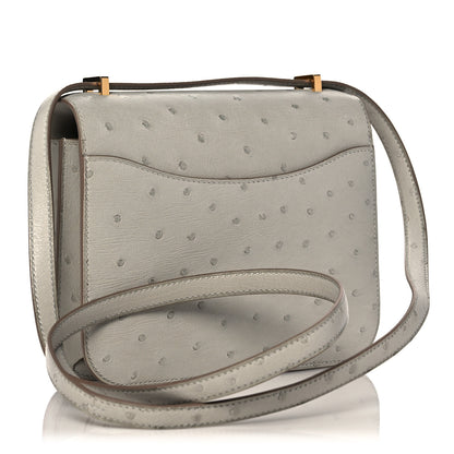 Hermes Ostrich Constance 18 Gris Perle 2 of 9