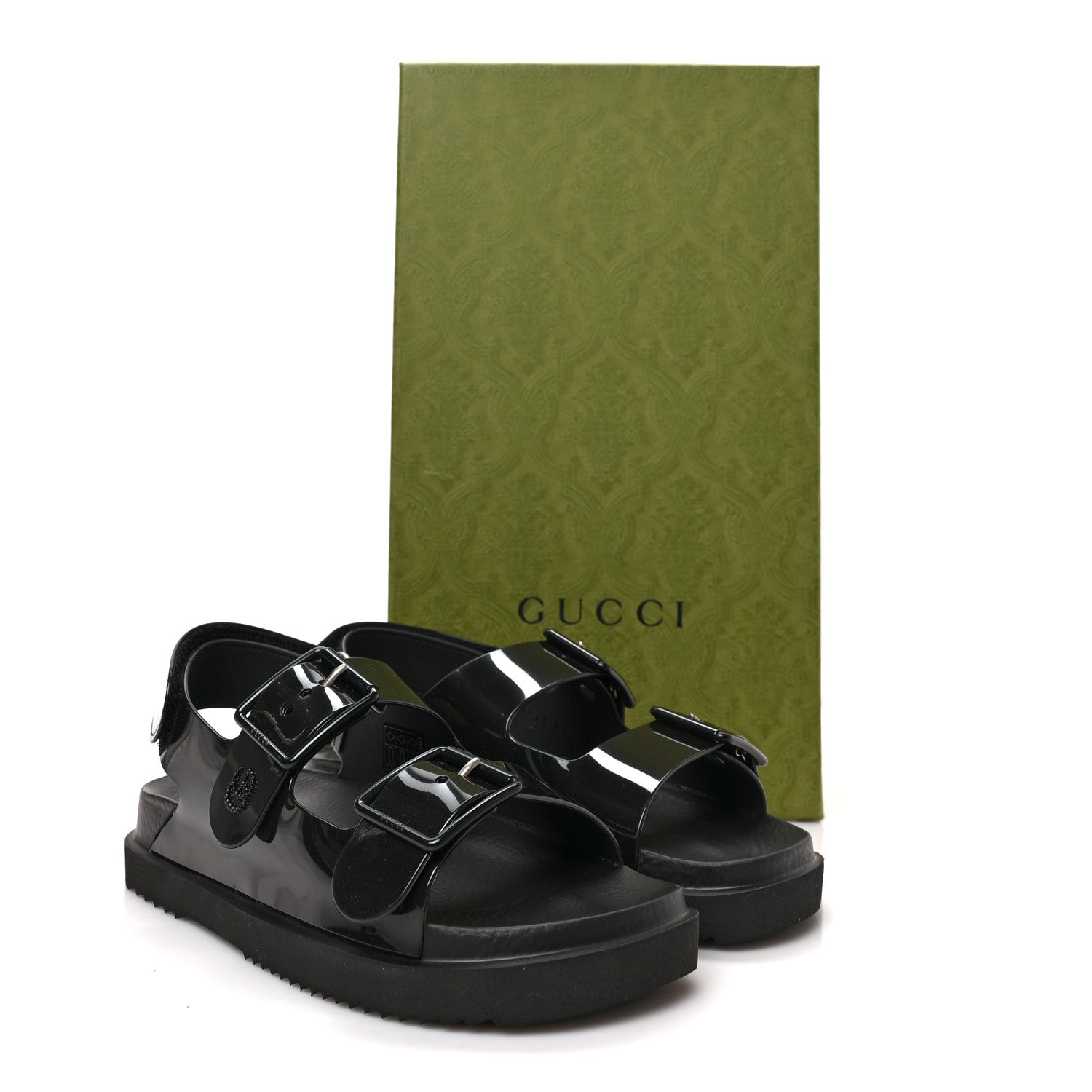 Gucci Rubber Mini Double G Womens Isla Dad Sandals 37 Black 8 of 8