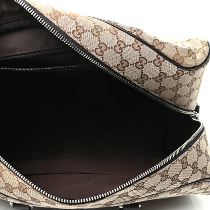 Gucci Monogram Dollar Calfskin Boston Duffle Bag Beige Ebony Testa di Moro Marrone Scuro 4 of 8