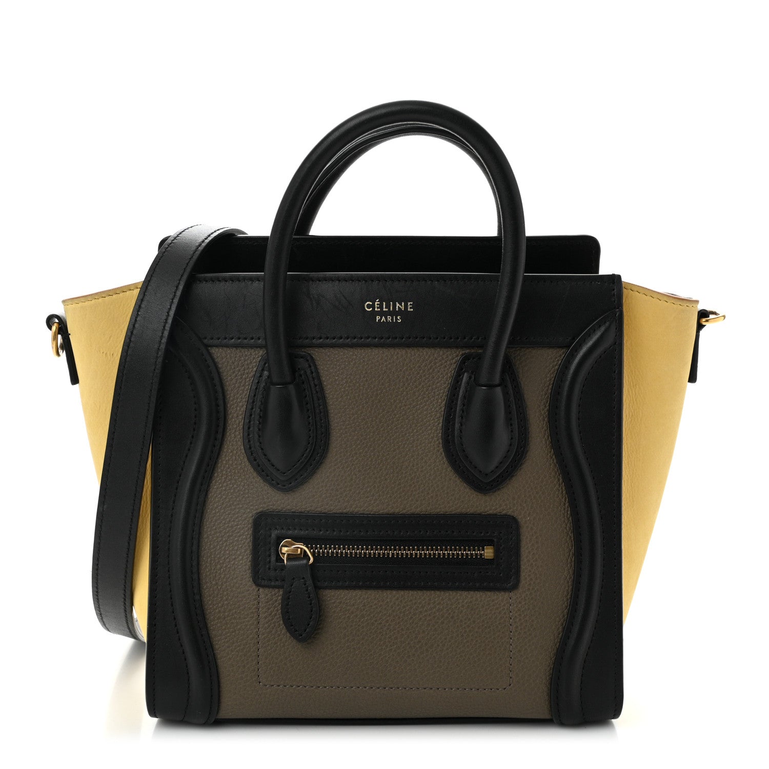 Celine Smooth Drummed Calfskin Tri-Color Nano Luggage Amber 1 of 11