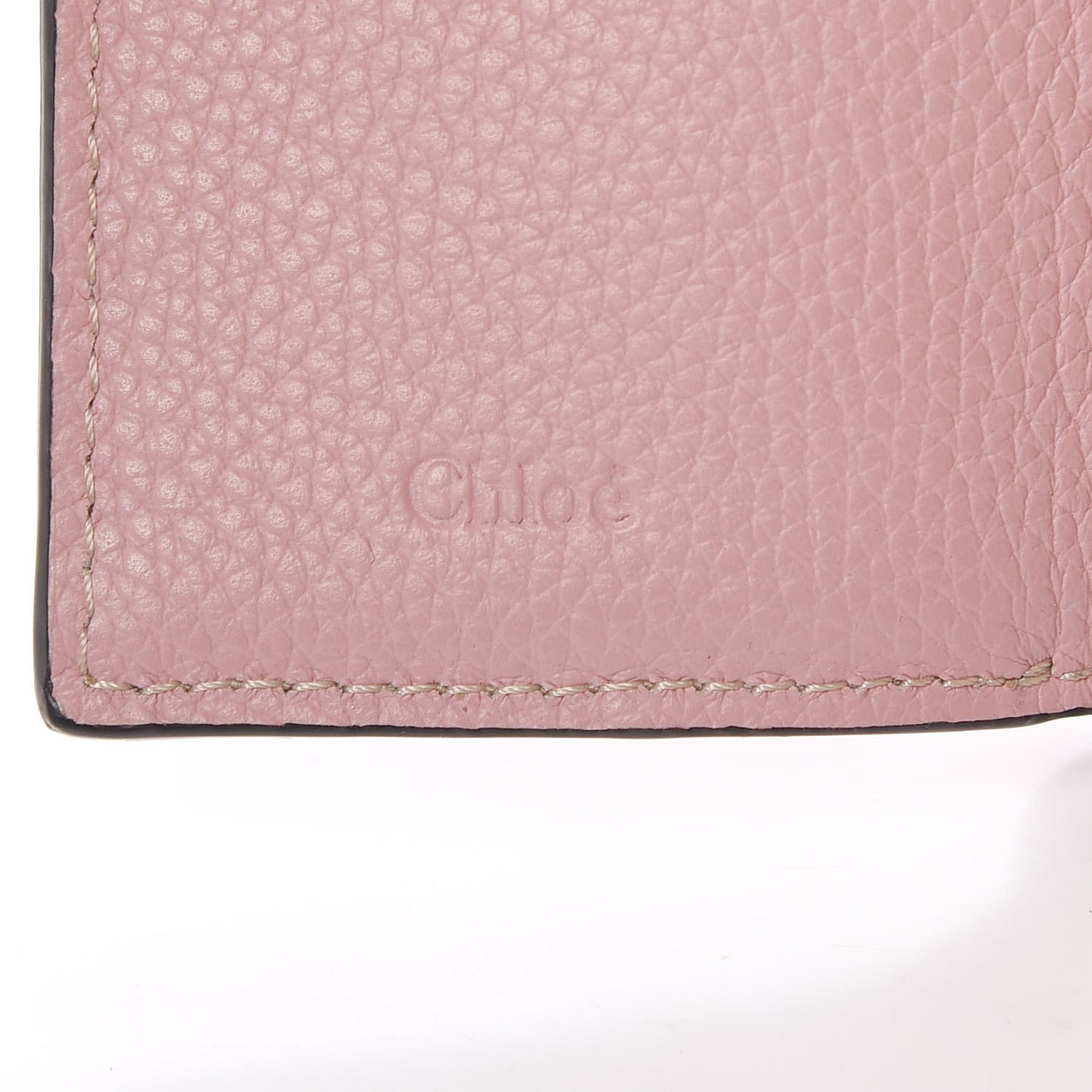 Grained Calfskin Georgia Square Wallet Washed Pink