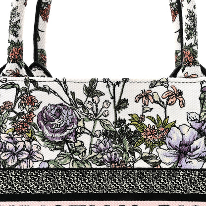 Christian Dior Canvas Embroidered Medium Flowers Book Tote White 7 of 9