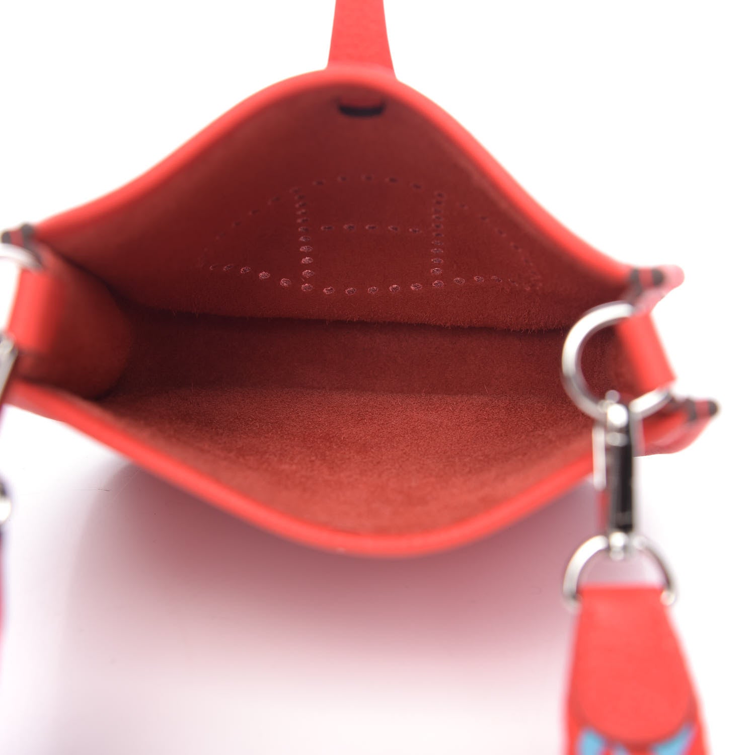 Hermes Taurillon Clemence Evelyne TPM Rouge De Coeur Bleu Du Nord 5 of 10