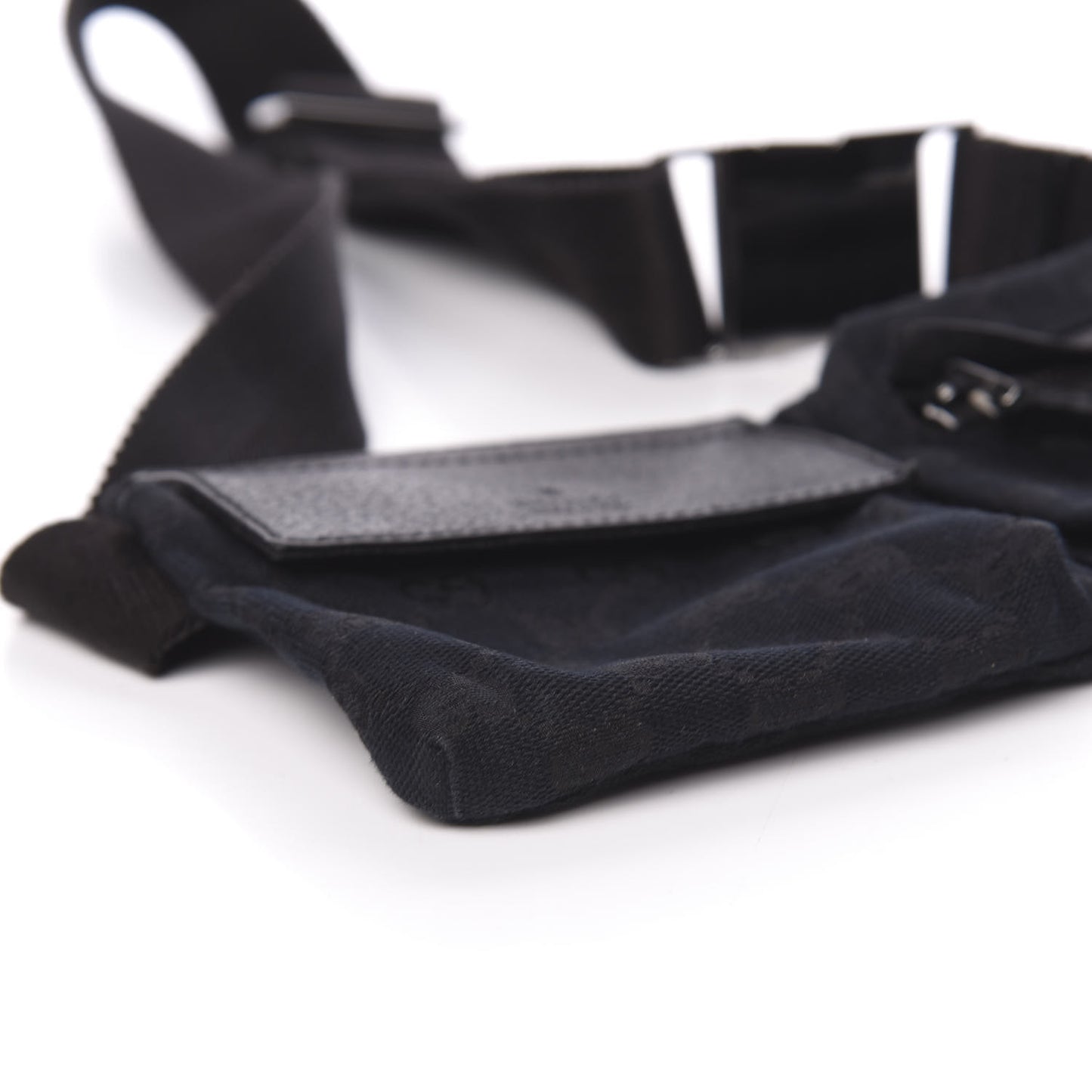 GG Monogram Double Pocket Belt Bag Black